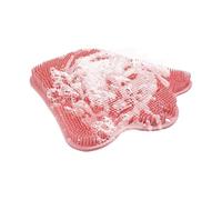 Suction Cup Foot Scrubber, Silicone Foot Scrubbers, 11 X 5 Inches Shower Cleaner Pad, Non Slip Base, Massage Tools for Bathroom, Tub, Men, Women, Adults, Dorm, Home, Apartment Pink Blue