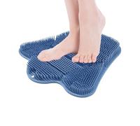 Suction Cup Foot Scrubber, Silicone Foot Scrubbers, 11 X 5 Inches Shower Cleaner Pad, Non Slip Base, Massage Tools for Bathroom, Tub, Men, Women, Adults, Dorm, Home, Apartment Pink Blue