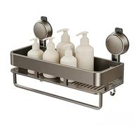 Suction Cup Shower Shelf, Bathroom Wall Storage Rack, No Drilling Sink Organizer Storage, Bathroom Accessory Holder for Toiletries, Soap, Shampoo, Home Apartment Kitchen Bedroom Dormitory Restroom