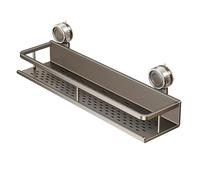 Suction Cup Shower Shelf, No-Drill Wall Storage Rack, Space-Saving Organizer with Strong Adhesive for Easy Installation, Sturdy Design for Apartment, Kitchen, Restroom, Living Room, Home, Seasoning