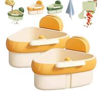 Suction Cup Sink Corner Rack, Kitchen Sink Strainer Basket,One-Press Dumping Sink Food Catcher, Corner Sink Drain Strainer for Food Waste, Anti-Clog Triangle Storage Rack (2Pcs-C)