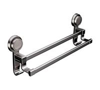 Suction Cup Towel Bar For Shower | Aluminum Alloy+ABS Double Pole No-Drill Rack,Punch-free Towel Bar | For Apartment Home Bathroom Shower Glass Mirror Tile Wall Door
