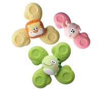Suction Spinners - 3pcs ABS | Cartoon fidget spiner | Rotating Fidget Toys | Bath & High Chair Spinner Toy | Sensory Stimulation Toy For Travel Home Play Use