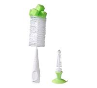 SuctionCup - Spazzole per bottiglie 2 in 1 con manico lungo, spazzole in spugna con base, setole in nylon resistenti con aspirazione, spazzola per la pulizia profonda per bottiglie d'acqua alte e