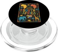 Sud Africa Safari Doodles sfondo nero Poster PopSockets PopGrip per MagSafe