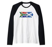 Sud Africa Scozia espatriati Bandiere Chevrons (PULICE) Maglia con Maniche Raglan