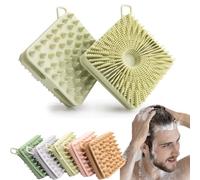Sud Bud 2025 - Spazzola esfoliante e massaggiante in silicone 3 in 1, con cinghia antiscivolo, luffa da doccia, per la pulizia del corpo e lo shampoo, per tutti i tipi di pelle (S2)
