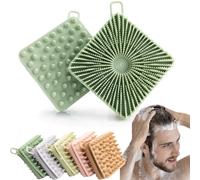 Sud Bud 2025 - Spazzola esfoliante e massaggiante in silicone 3 in 1, con cinghia antiscivolo, luffa da doccia, per la pulizia del corpo e lo shampoo, per tutti i tipi di pelle (S4)