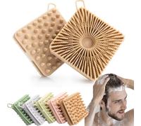 Sud Bud 2025 - Spazzola esfoliante e massaggiante in silicone 3 in 1, con cinghia antiscivolo, luffa da doccia, per la pulizia del corpo e lo shampoo, per tutti i tipi di pelle (S5)