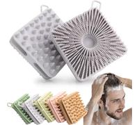 Sud Bud 2025 - Spazzola esfoliante e massaggiante in silicone 3 in 1, con cinghia antiscivolo, luffa da doccia, per la pulizia del corpo e lo shampoo, per tutti i tipi di pelle (S3)