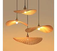 Sud-Est Asiatico Stile Classico Fatto A Mano in Rattan Bambù Lampadario A Soffitto Lampada A Sospensione Paralume Creativo Cappello Di Paglia Design Lampadario, E27 Bar Caffè Bambù Tessitura Luci,50cm
