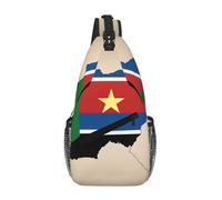 Sud Sudan Bandiera Mappa con Stella Gialla Crossbody Sling Bag Crossbody Tracolla Vita Fanny Pack Uomini Donne