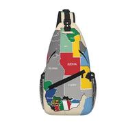 Sud Sudan Composizione Mappa Crossbody Sling Bag Crossbody Spalla Borsa a tracolla Tracolla Tracolla Vita Fanny Pack Uomini Donne