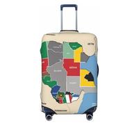 Sud Sudan Composizione Mappa Stampa Bagagli Viaggio Copertura Valigie Copertura Valigie Lavabile Coperture Bagagli Anti-Graffio, Nero , XL