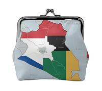 Sud Sudan map01 borsa per il trucco piccola bandiera del Sud Sudan borsa borsa di immagazzinaggio carte bancarie retrò compatta multifunzionale borsa di immagazzinaggio nero -taglia unica, Nero,