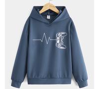 Sudadera Deportiva Con Capucha Y Estampado De Controlador De Juegos Para Niños Y Niñas Jóvenes, Adecuada Para Uso Diario En Primavera Y Otoño 6Y,7Y,8Y,9Y,10Y,11-12Y,13-14YGrafico,LettereTessuto in mag