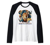 Sudafrica Big Five Animals Wildlife Pride Art Maglia con Maniche Raglan