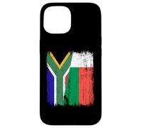 Sudafrica Madagascar Mezza bandiera sudafricana malgascio Custodia per iPhone 15