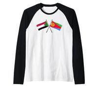 Sudan Eritrea Bandiere Incrociate Patrimonio eritreo Sudanese Maglia con Maniche Raglan