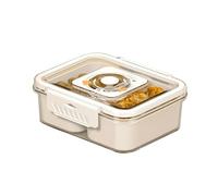 Suddiviso Contenitori per Snack e Frutta Ciotola Vassoio con 2 Scomparti Divisori Piatto per Scatola con Coperchio e Manico Porta Merende per Caramelle Noci Box per Picnic e Riunioni di Famiglia