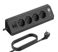 SUDEERY Ciabatta elettrica a 4 scomparti con USB C presa angolare angolare 4 USB