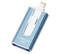 SUDEHO Cle USB 256 GB, Chiavetta USB per iPhone MFI Certificata, 4 in 1 Chiave per iPhone/Android/Tipo C e PC, Cle USB C Photo Stick Memoria esterna per archiviazione foto, video, file, blu