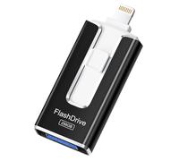 SUDEHO Cle USB 256 GB, Chiavetta USB per iPhone MFI certificata 4 in 1 chiave per iPhone/Android/Tipo C e PC, Cle USB C Photo Stick Memoria esterna per archiviazione foto, video, file, colore: Nero