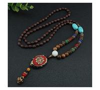 Sudemota Collana 2021 New Vintage Nepal Long Buddha Collana con Ciondolo in Rilievo di Legno e collane for Le Donne Gioielli Etnici della Boemia Lucky India (Size : Style5)