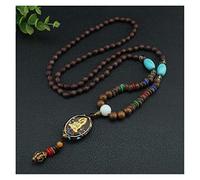 Sudemota Collana 2021 New Vintage Nepal Long Buddha Collana con Ciondolo in Rilievo di Legno e collane for Le Donne Gioielli Etnici della Boemia Lucky India (Size : Style6)