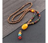 Sudemota Collana Imitazione Collana di Cera d'api Etnica del Nepal Collana di Perline di Buddha in Legno di Sandalo Fatto a Mano Collana d'Argento tibetana Vintage (Size : Style6)