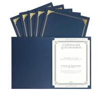 Sudemota Confezione da 25 buste per certificati, buste per diploma, buste per certificati con bordo in d', carta blu per formato Lettera 8,5 x 11