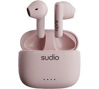 Sudio A1 rosa, auricolari con Bluetooth, Touch Control con base di ricarica wireless compatta IPX4, cuffie silenziose con microfono integrato, audio Premium Crystal Sound
