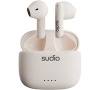 Sudio A1 Snow White, Auricolari con Bluetooth, Touch Control con base di ricarica wireless compatta IPX4, cuffie silenziose con microfono integrato, Premium Crystal Sound