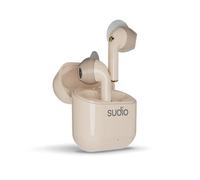 Sudio Nio True Wireless Bluetooth Earbuds with Wingtip Fit, Splash Proof IPX4, Environment Noise Cancelling, Built-in Microphone, 20h Battery Time (Sand)