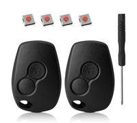 Sudnsadaks 2 Pieces Ricambio Chiave Guscio 2 Tasti Cover Guscio Chiave, Telecomando con 1 Cacciavite e 4 Pulsanti, Compatibile con Renault Kangoo Modus Clio Master Trafic Twingo Switch Dacia