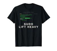 Sudo Lift Heavy Funny Linux Programmatore Devops Codificatore Maglietta