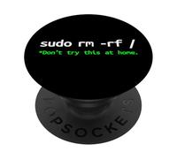 Sudo rm rf Attenzione - Umorismo tecnico della riga di comando di Linux PopSockets PopGrip Adesivo