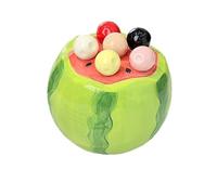 SUDOCA Set di forchette da frutta a forma di anguria con 6 forchette da dessert in acciaio inossidabile, grazioso porta-frutta per esporre snack da festa,A
