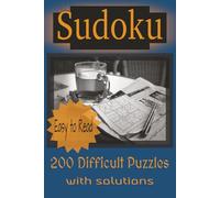 Sudoku, 200 Hard Puzzles: Paperback, 6x9, Easy to Read, with answers. Gifts for adults, teens, Sudoku lovers.