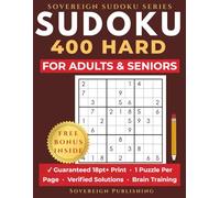 Sudoku 400 Puzzles - Hard: Large Print Sudoku Puzzle Book for Adults | One Puzzle Per Page | Challenging Brain Games with Solutions