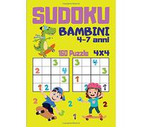 SUDOKU Bambini 4- 7 anni: 160 Puzzle classici 4x4 | Livello facili con Soluzioni | Rompicapo logico per Bambini | da portare ovunque - formato tascabile
