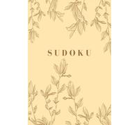 Sudoku Book for Adults Easy, Medium, Hard. Total 60 Puzzles, Large Print - Sunset Orange Vintage Floral - One Puzzle Per Page