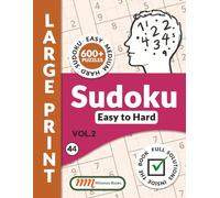 Sudoku Easy to Hard: Sudoku Book for Adults Large Print 2026 | 600+ Puzzles, Volume 2, 160 Pages, 8.5x11" | Easy, Medium, Hard Puzzles | All Solutions inside puzzle book | Try out puzzle samples on back cover | A refreshing mental satisfaction