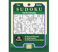 Sudoku for Adults and Seniors - 500 Easy and Medium Puzzles with Solutions: 250 Easy + 250 Medium 9x9 Sudoku Games | One Solution per Puzzle | Large Print 8.5x11 Notebook