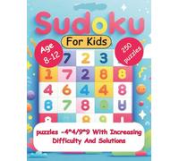 Sudoku For Kids: 250 puzzles, 4x4 and 9x9 sizes, ranging from easy to difficult, with a solution for each puzzle.