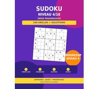 Sudoku Grand Format - Niveau 4/10: 200 grilles progressives avec solutions - Série progressive
