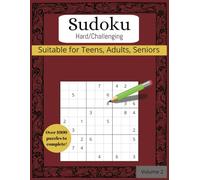 Sudoku, Hard/Challenging: Sudoku with easy to read print with Harder and more Challenging Puzzles Volume 2 | 8.5x11 inches, 250 pages | 1000+ Puzzles great for Vacations. Spare time and as Gifts