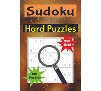 Sudoku: Hard Difficulty Level | 100 puzzles | 6 x 9 size | Solutions included | Adults and Seniors | Great Gift