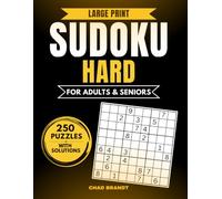 Sudoku Hard Large Print: 250 Puzzles For Adults and Seniors with Two Puzzles per Page and Solutions