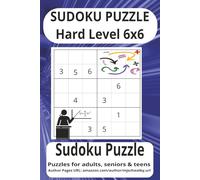 Sudoku Hard Puzzle Level 6x6: Enjoy a peaceful yet stimulating puzzle experience with this Sudoku Hard Puzzle Book. Designed for solvers who love a ... strain thanks to clear, easy-to-read print.